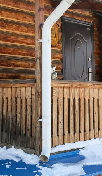Porch Downspout Installation in Senoia